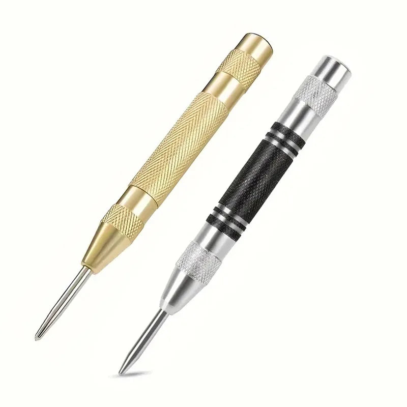 2pcs Automatic Center Punch General Automatic Center Punch Metal Drill Tool Center Hole Punch Super Strong Alloy Qme Mixed 2Pcs