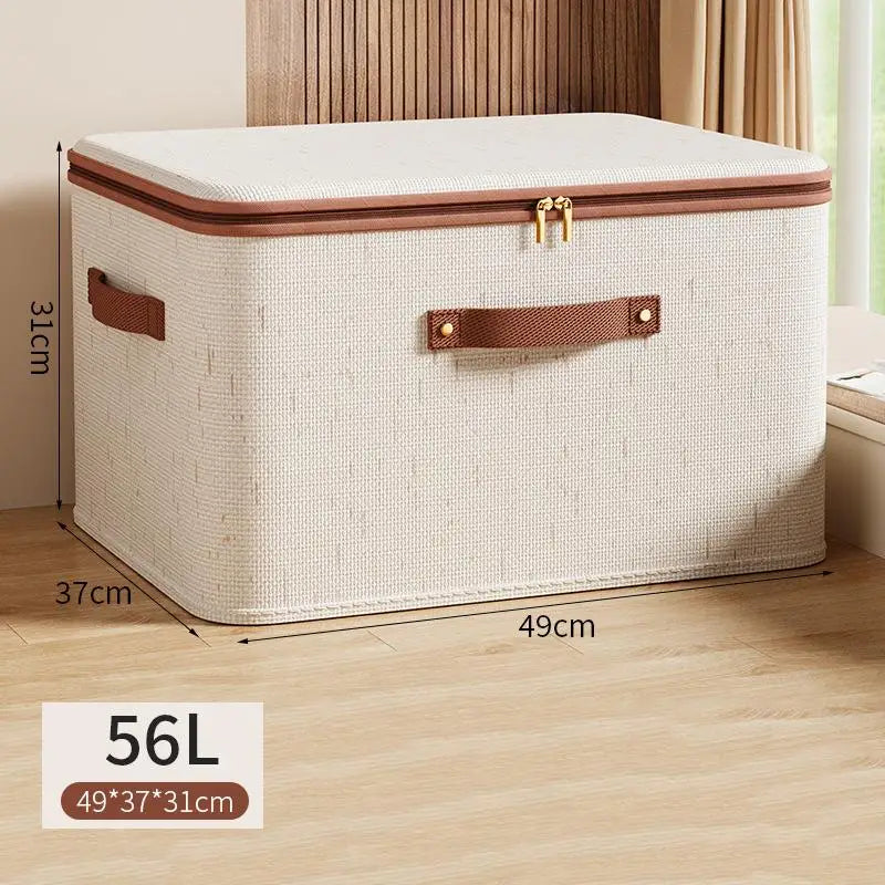 Foldable Clothes Storage Box Zipper Wardrobe Organizer Home Portable Qme XXL