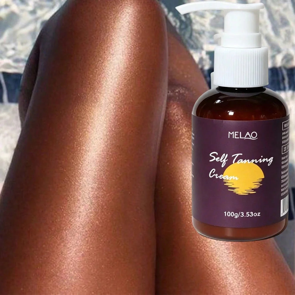 MELAO Self Tanning Lotion, Natural Sunless Tanner, Long-Lasting Golden Tan Lotion for Body & Face, Streak-Free Formula Qme