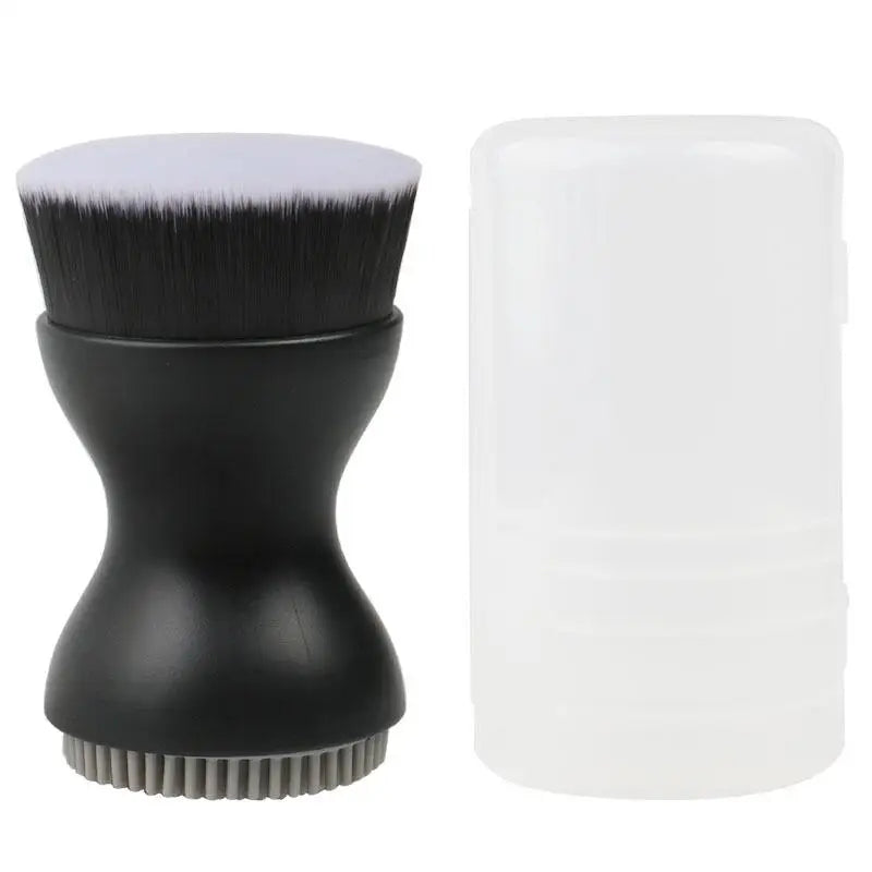 Mini Manual Facial Cleansing Brush Double-sided Silicone Massage Tool Qme Black