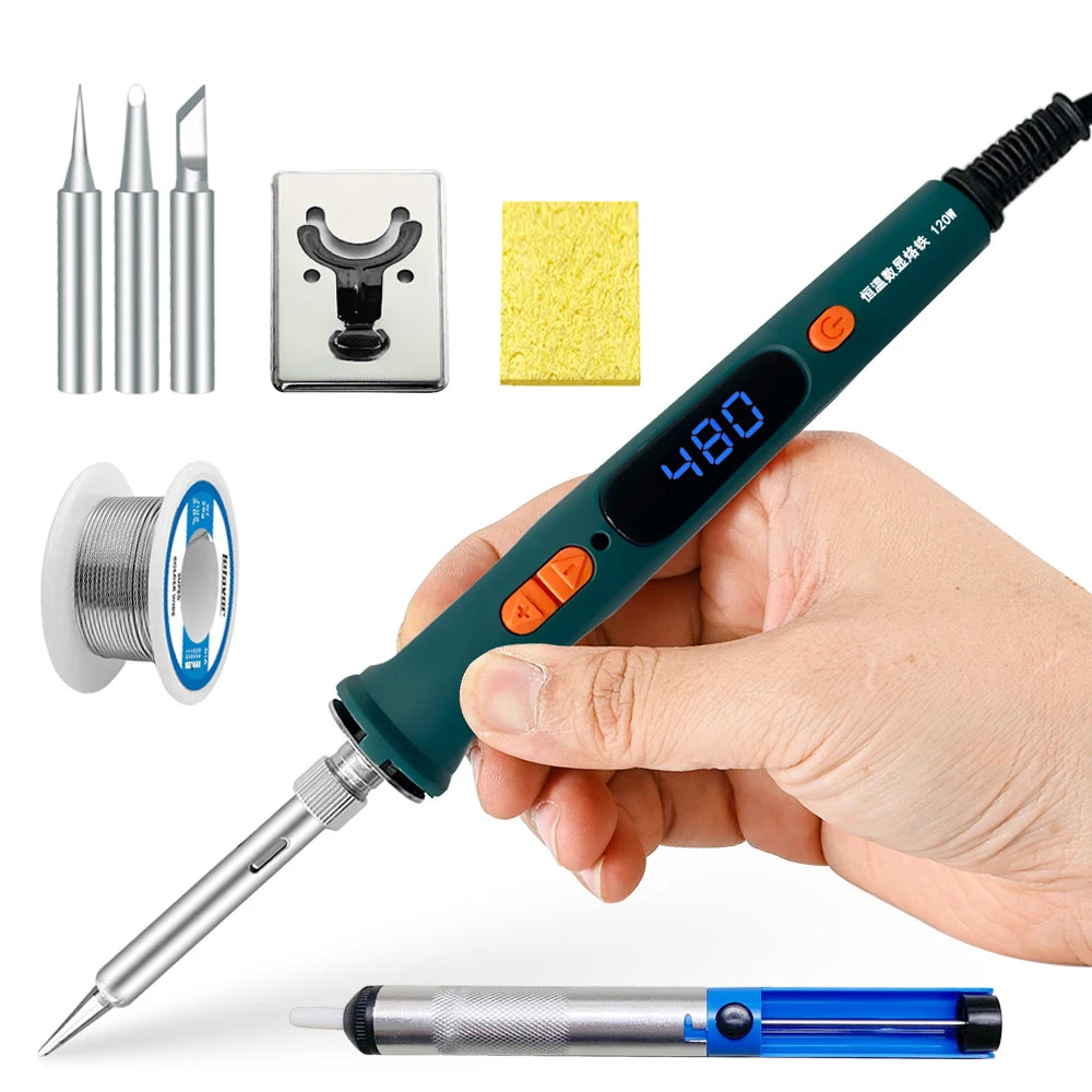 100W 120W Digital Soldering Iron Repair Tool Electric Dual Qme