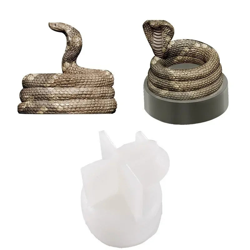 DIY Cobra Shape Silicone Mold Handmade Molds Candle Holder Snake Design for Epoxy Resin Fondant Cake Mould Accessories Qme A