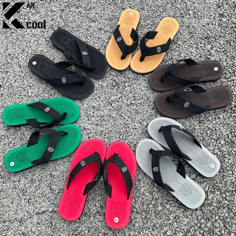 High Quality Summer Slippers Men Flip Flops Beach Sandals Non-Slip Casual Flat Shoes Slippers Indoor Shoes Men Outdoor Slides Qme