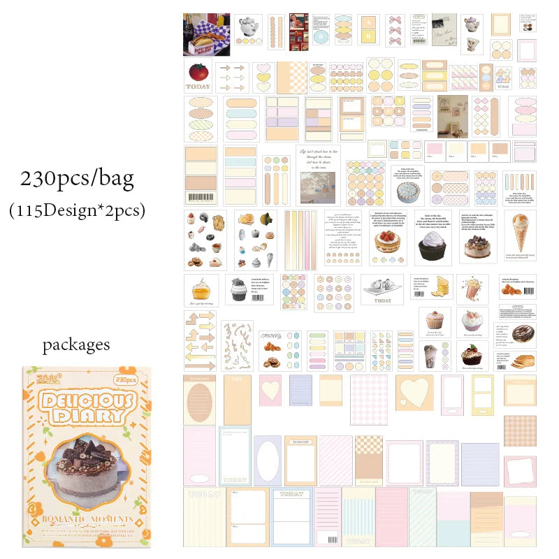Junk Journal Boxed Stickers Perfect for gift wrapping embellishment, photo album decoration, suitable for phone cases notebooks. Qme D