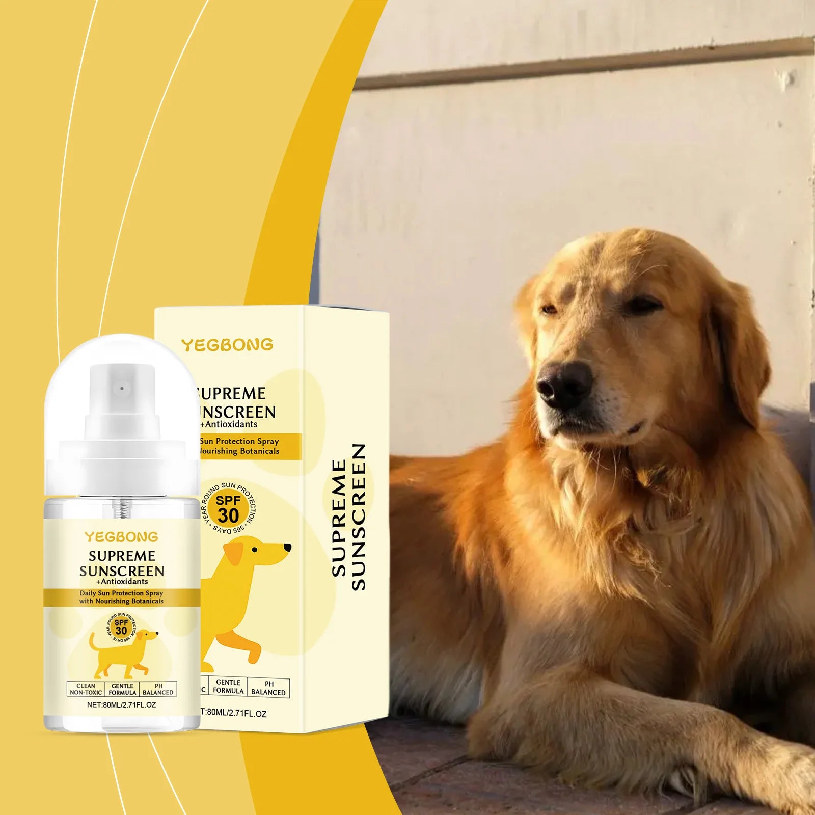 Dog Sunscreen Spray Enhance Skin Resistance Prevent UV Damage Waterproof Non-irritating Gentle Formula Sunscreen Care Pet Spray Qme