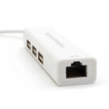 USB Ethernet USB To RJ45 Hub 10/100M Ethernet Adapter Network Card with 3 Ports USB Hub Lan Driver Free for Macbook Windows Qme WHITE