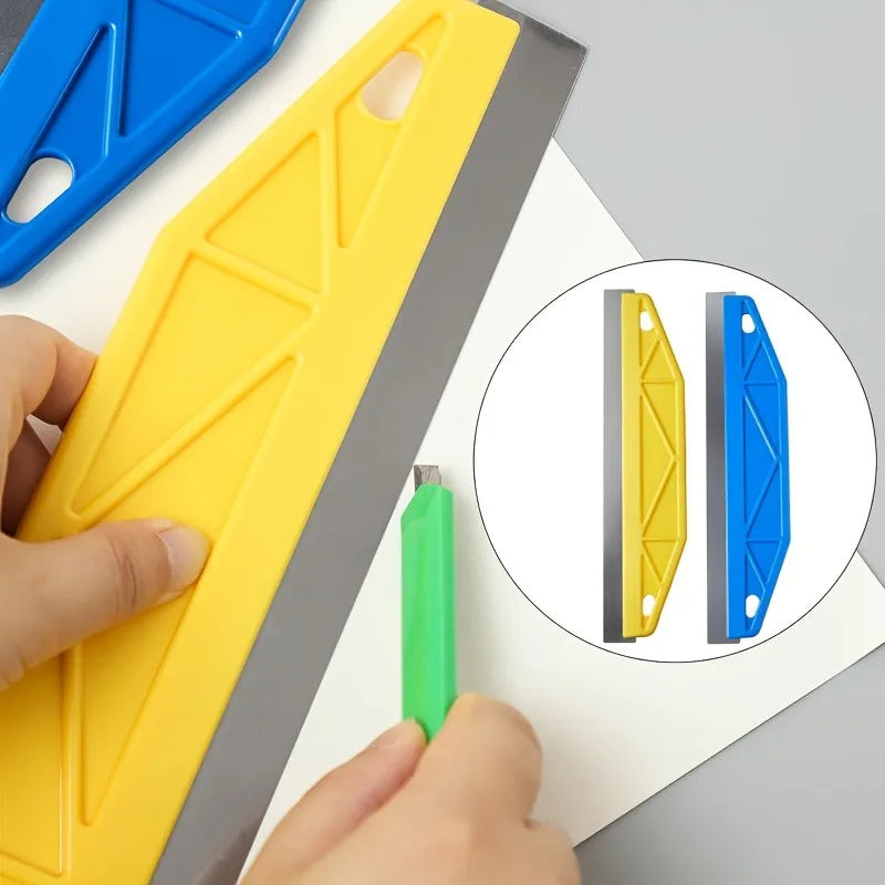 12-Inch Heavy-Duty Yellow Paint Shield Edger with Ergonomic Handle & Edge-Durable Plastic/Metal Wall Painting Tool for Precision Qme