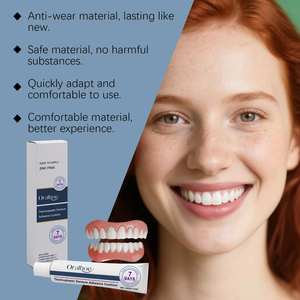 Soft Silicone Dentures Thermoplastic Denture Adhesive Cream Cover Qme