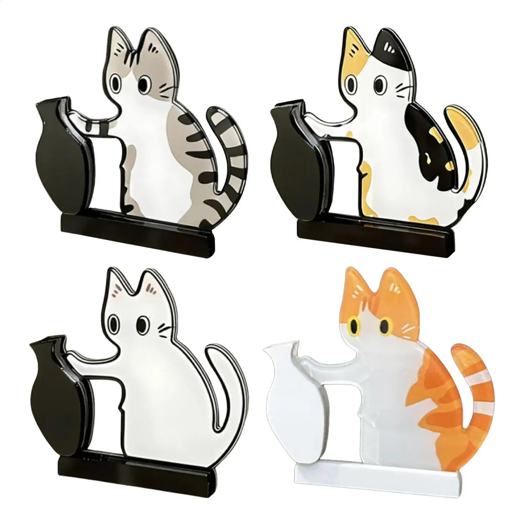 Cat Whisker Fridge Magnet Decorative Acrylic Cute Wide Opening Cat Whiskers Storage Container for Refrigerators Washing Machines Qme