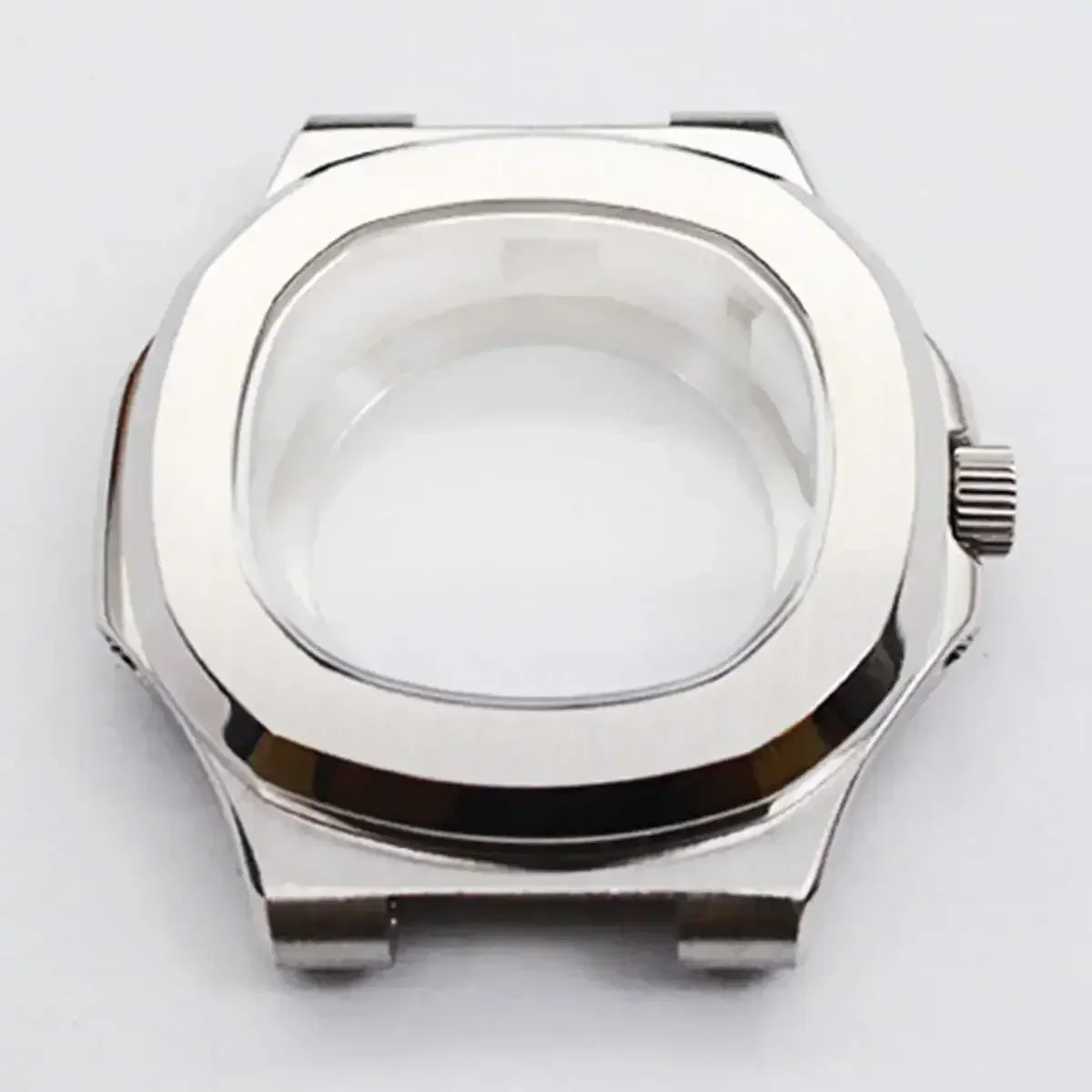 39.5mm Watch Cases Watchband Parts Sapphire Crystal Glass For Modified Nautilus nh34 nh35 nh36,38 Movement Dial Waterproof Qme Silve Case