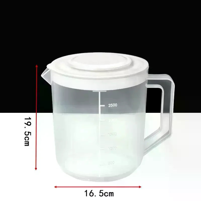 2.5L Large Capacity Baking Measuring Cup Scale Kitchen Mixing Bowl With Lid Transparent Plastic Mixing Cup For Home Tools Qme