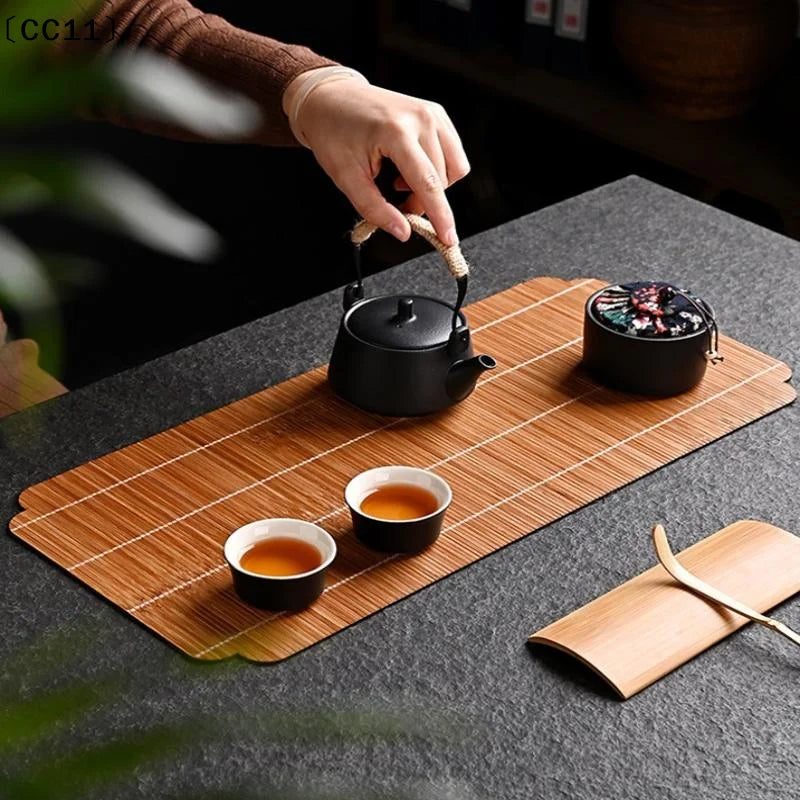 Handmade Bamboo Tea Mat Craftsmanship Kung Fu Accessories Making Qme