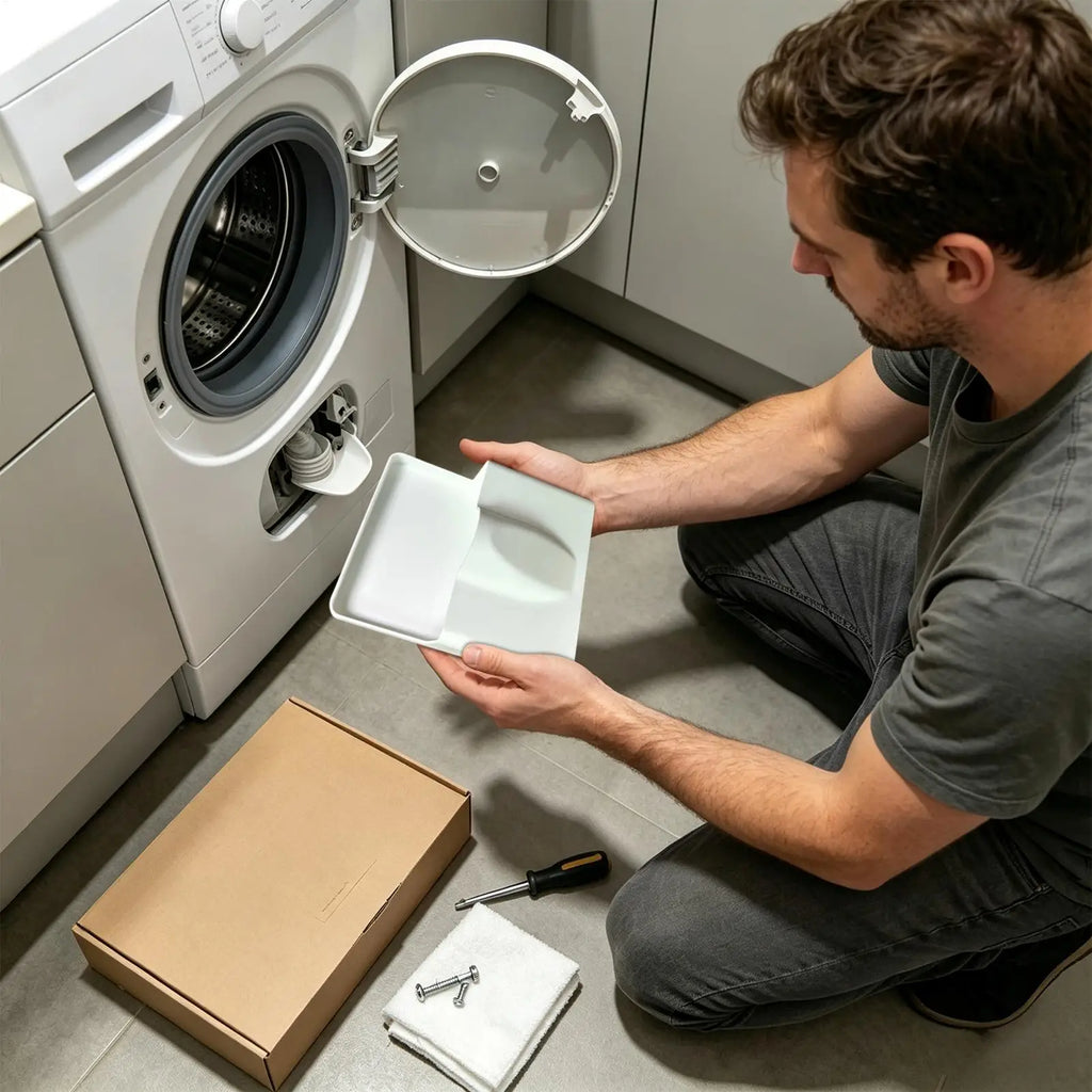 Washing Machine Drain Tray Washer Water Catcher Guide Funnel Laundry Drain Accessory for Basement Apartment Dormitory Home Qme