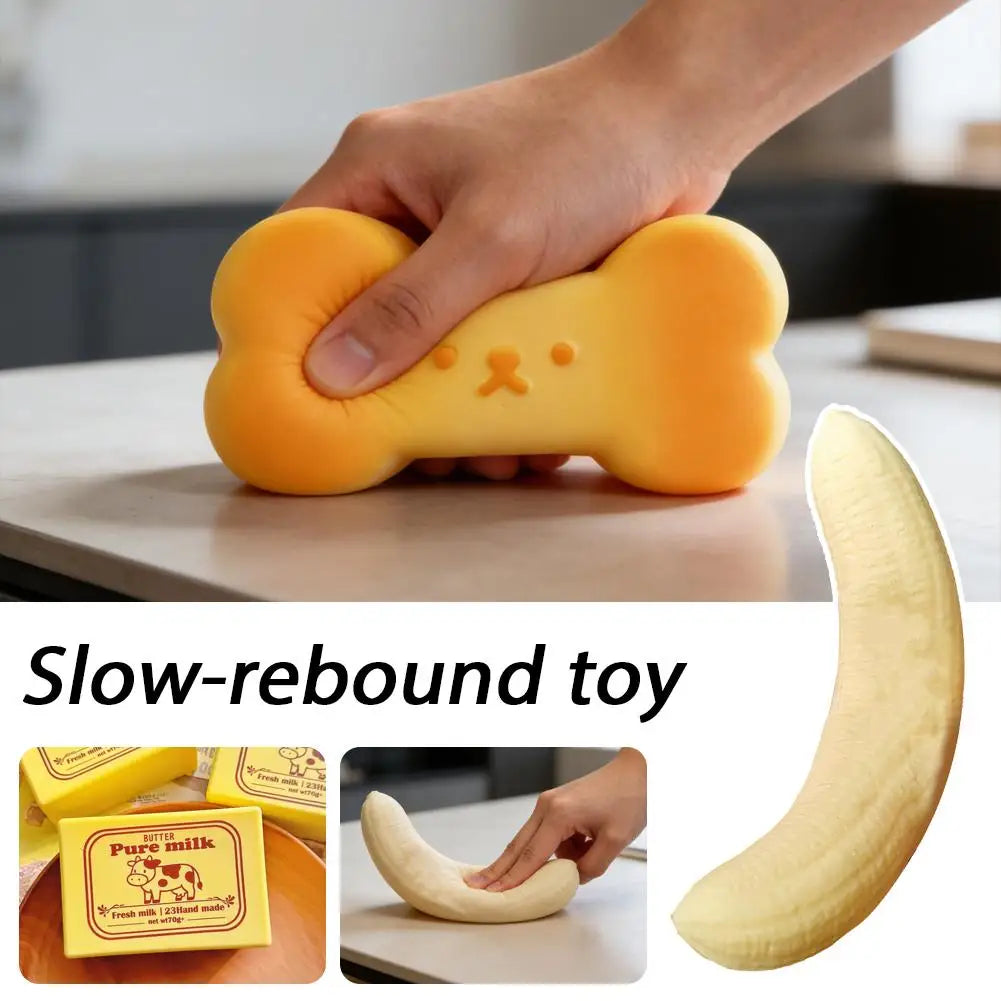 Toast Squishy Slow Rebound Toy Soft Squeeze Fidget Sensory Stress Qme