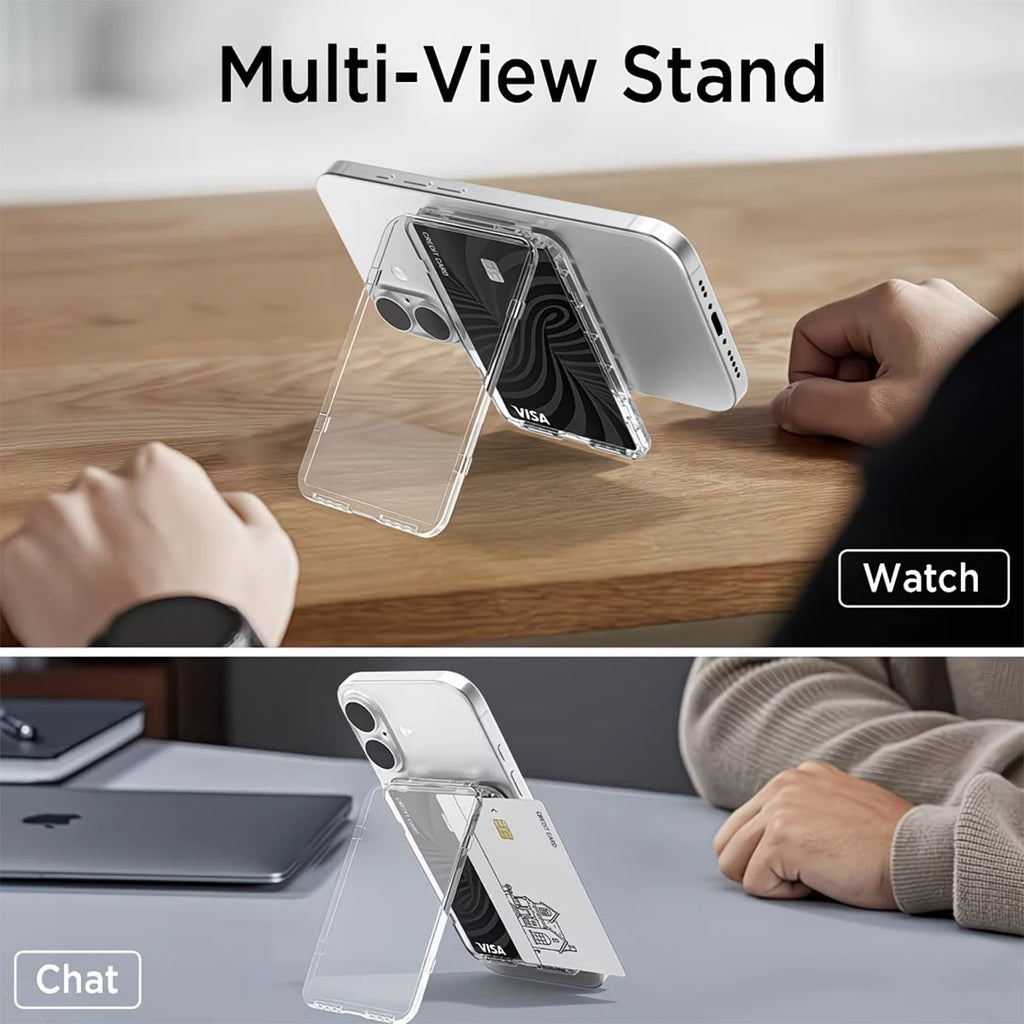Transparent Magsafe Card Sleeve Shockproof 2 Slots Magnetic Qme