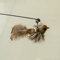 Funny Bird Feather Cat Wand With Bell Accessories Interactive Toys For Cats Kitten Hunting Teaser Exercise Pet Products Qme Grey bird