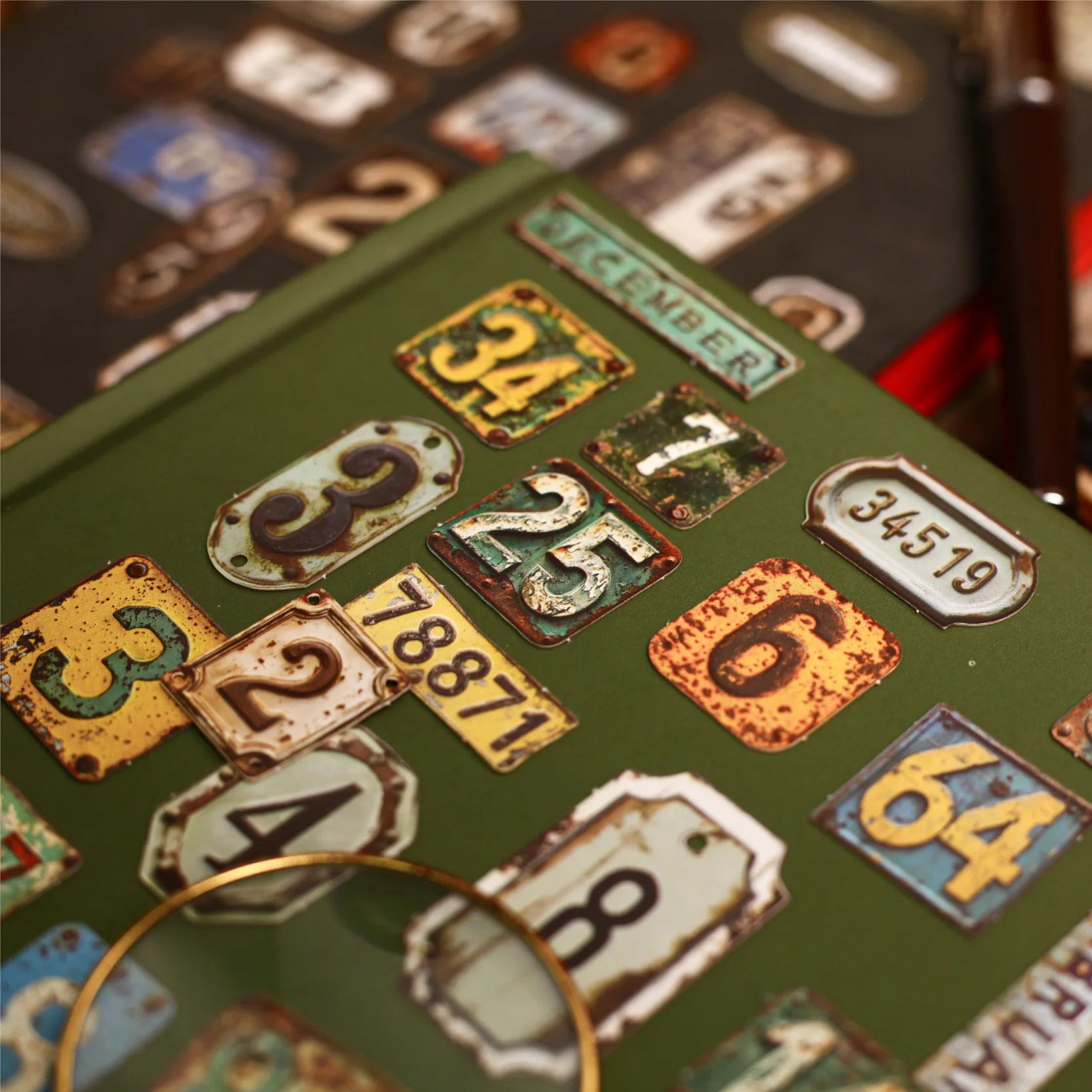 24 Pcs Retro Alphabet, Number & Symbol Label Stickers Sticker Pack Scrapbooking Diary Vintage Decoration Junk Journal Stickers Qme