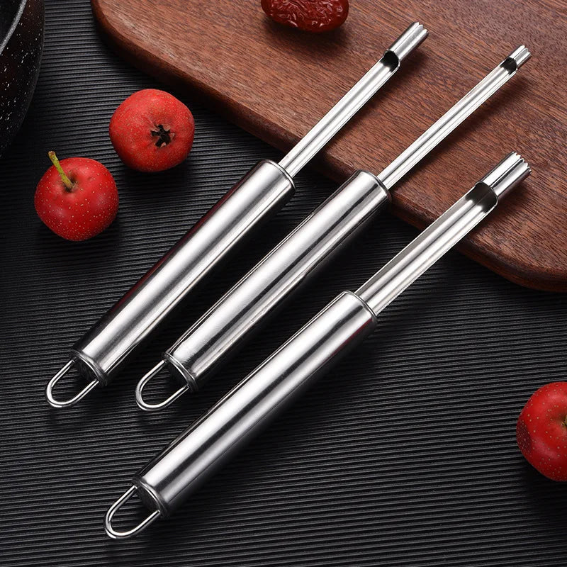 Stainless Steel Apple Corer Fruit Seed Core Remover Pear Apple Corer Seeder Slicer Knife Kitchen Gadget Fruit Vegetable Tool Qme