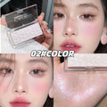 Champagne Gold Wave Highlighter Palette Monochrome Pink Glitter Rouge Powder Natural Three-dimensional Brighten Face Contouring Qme 02 Pink