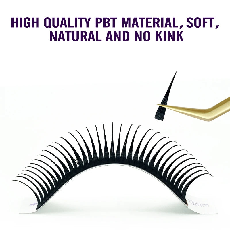 NATUHANA Brown Black Wet Eyelash Extension Spikes Lashes Manga Wispy Qme