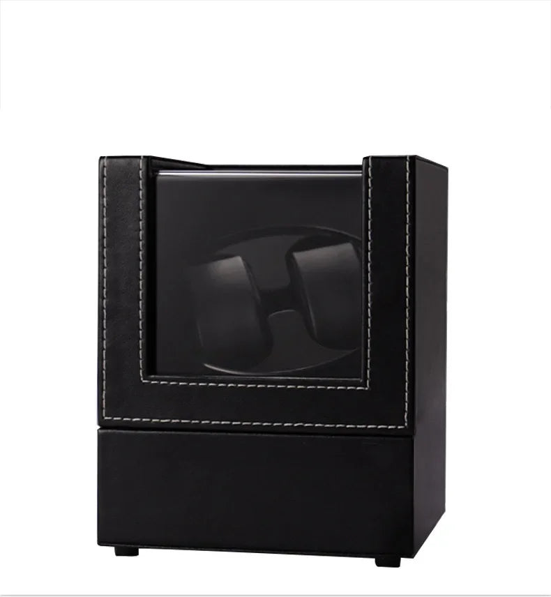 Double Watch Winder for Automatic Watches Automatic Watch Winder Leather Box 2 Slots Watch Winder for Men with Quiet Motor Qme
