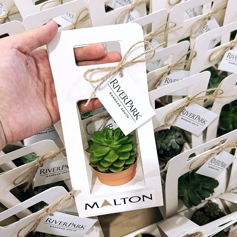 Water Proof Kraft Paper Portable Flower Basket Bouquet Handle Carton Qme