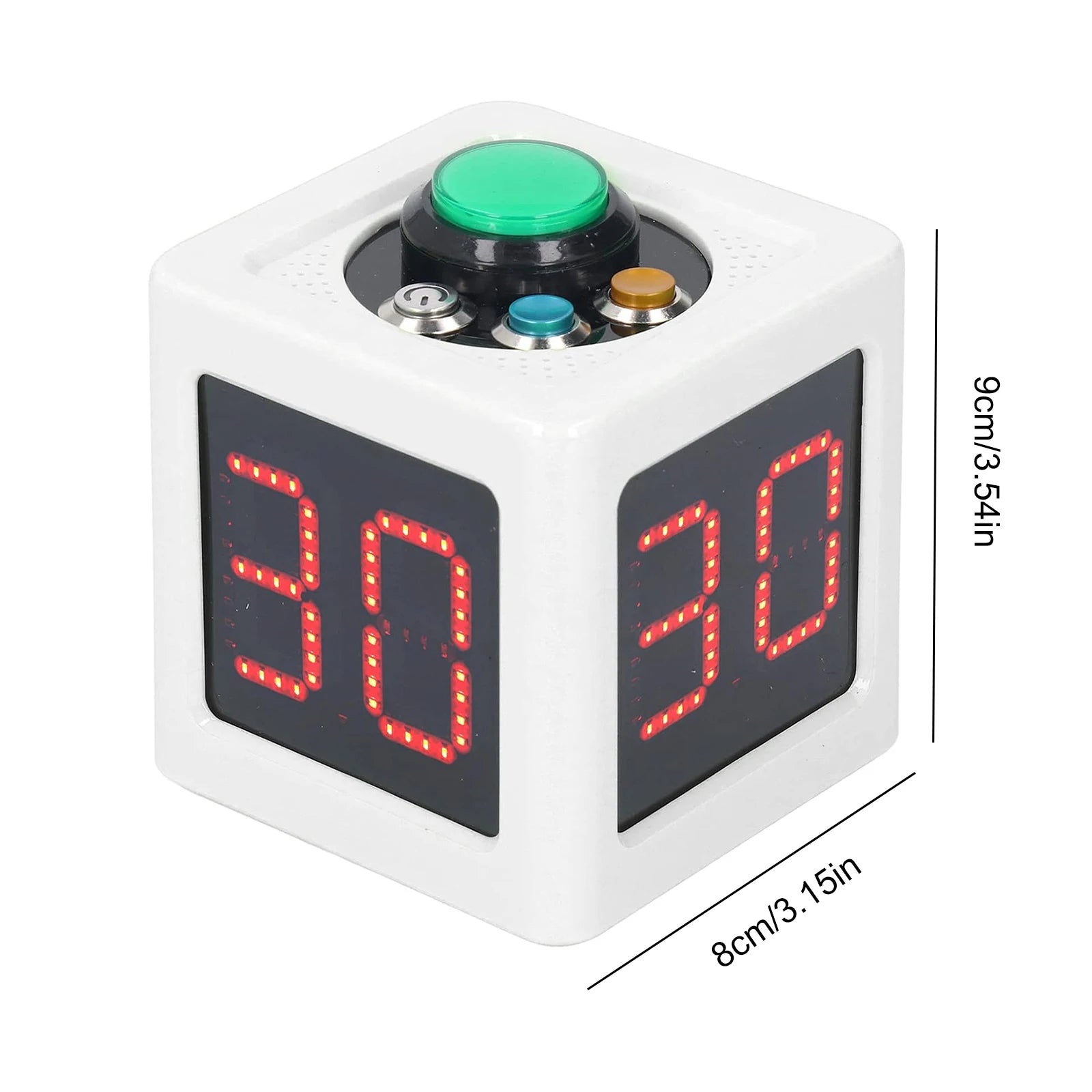 Poker Clock with 1.4in Display Seconds Countdown Timer 5-Level Brightness No Battery for Poker Games & Competitions Qme WHITE