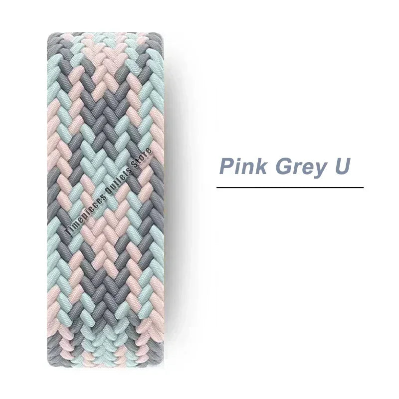 Braided Solo Strap For Apple Watch Band 45mm 49mm 44mm 42mm 41mm 40mm Nylon Correa Bracelet iWatch series 9 7 SE 6 8 5 Ultra 4 3 Qme