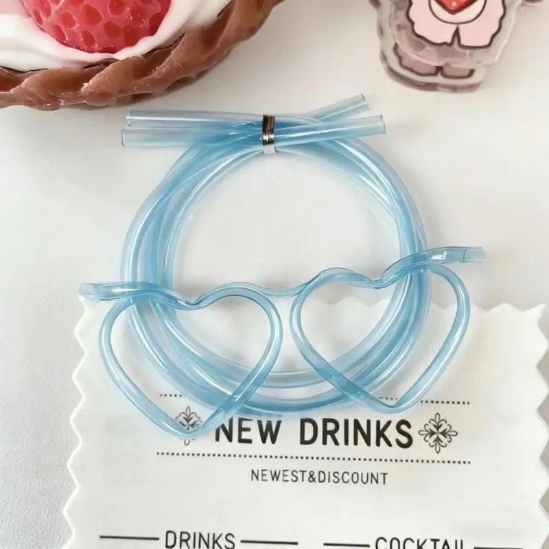 Funny Straw Glasses Flexible Drinking Tube Novelty Entertainment Qme 2 Blue