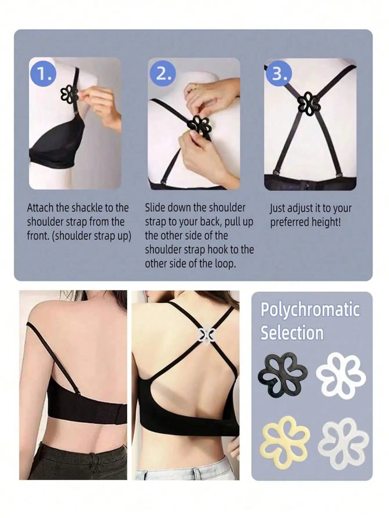 4-piece Flower Shaped Heart-shaped Butterfly Bra Buckle Invisible Qme
