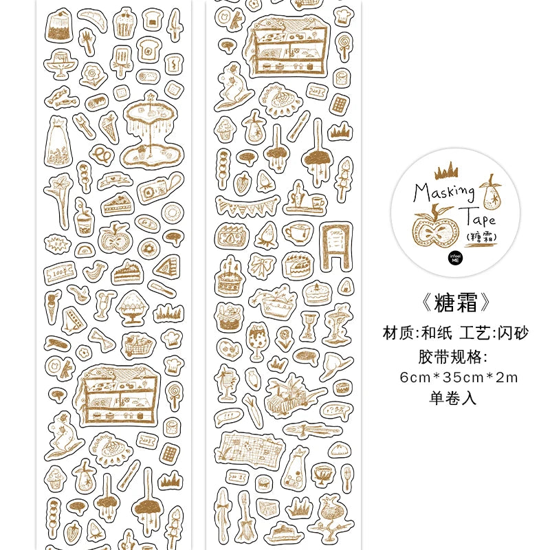 60mm*2m Korean Style Cute Washi Tape DIY Scrapbooking Hand Account Decorative Tapes Collage Planner Diary Stationary Stickers Qme C3 Cartoon basic model