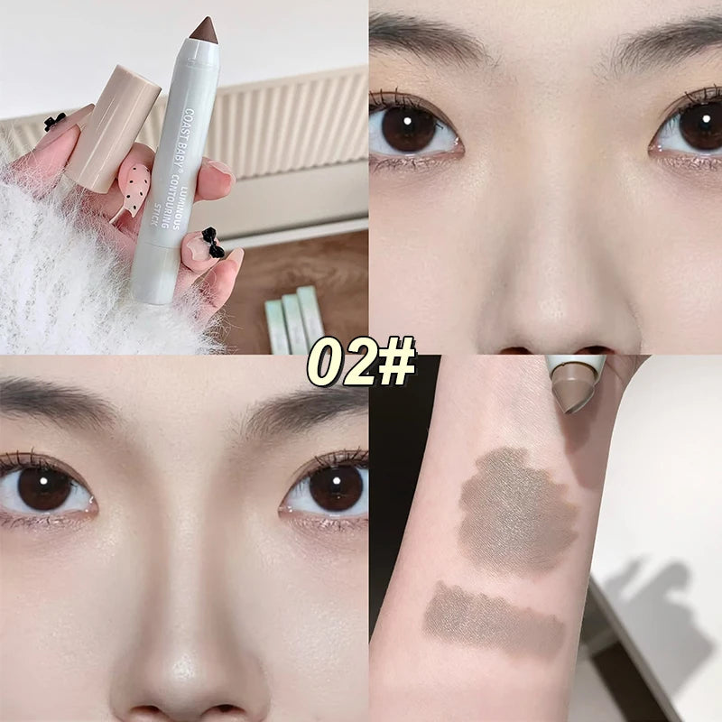 3D Contour Stick Highlighter Makeup Waterproof Long Lasting Stereo Qme 02