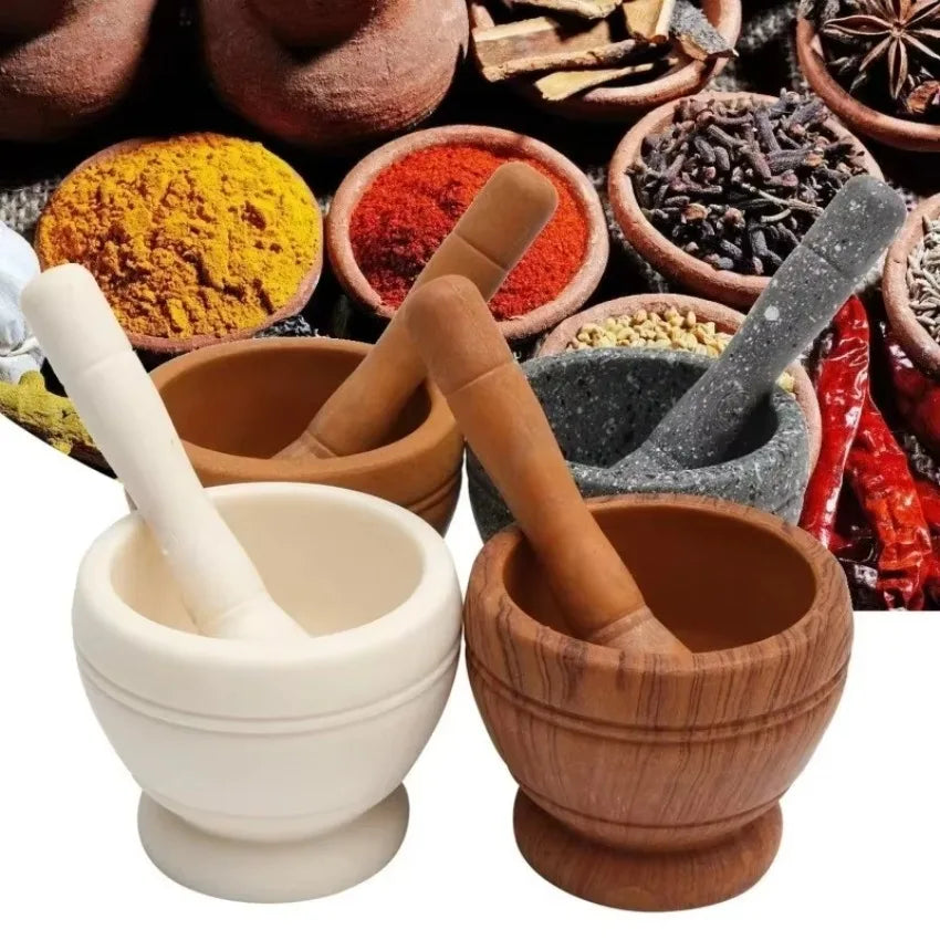 Manual Garlic Crusher Mortar Pestle Multifunctional Spice Grinder Qme