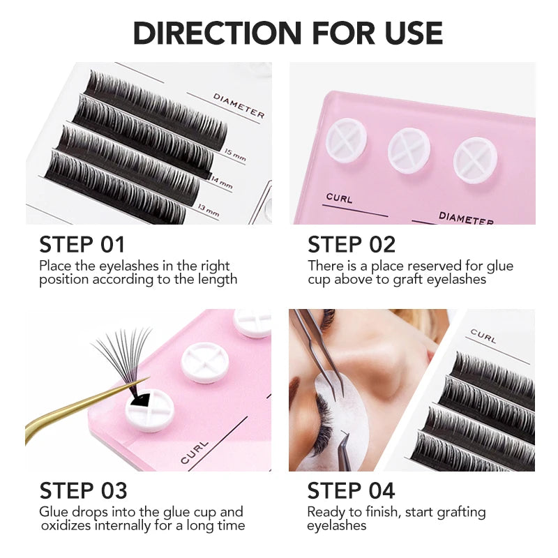 NATUHANA Colorful Acrylic Dazzling Eyelash Extension Magnetic Suction Qme