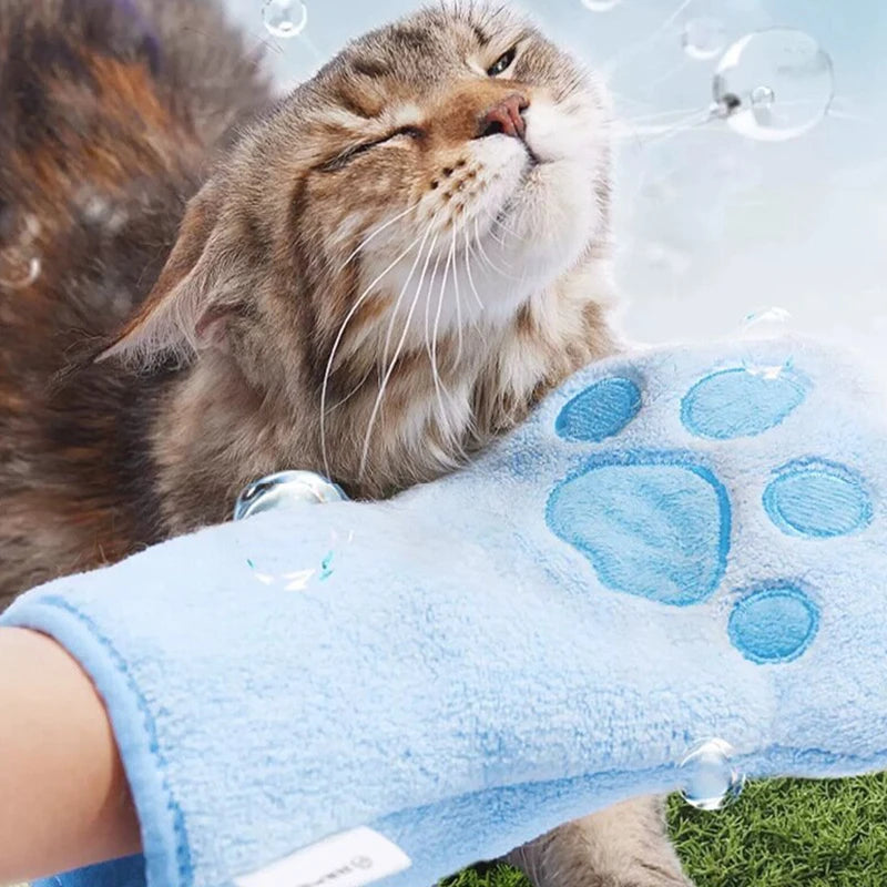 Reusable Pet Grooming Towel Soft Absorbent Quick-dry Bath Mitt Paw Qme