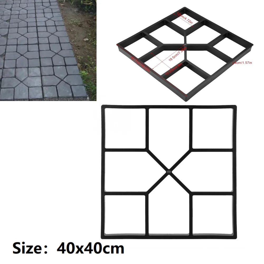 DIY Path Maker Paver Molds Stone Brick Concrete Mold Concrete Cement Walk Garden Path Paving Paver Reusable Patio Mold Maker Qme D