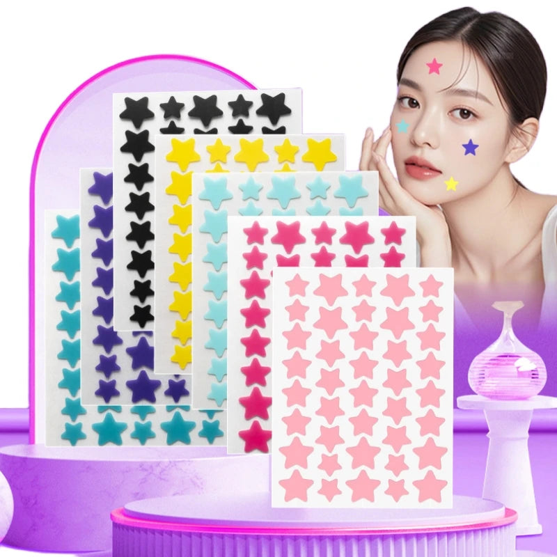 40 Patch/Pcs Stars Acne Patches Hydrocolloid Pimple Patch Removes Blackheads Pimples Stickers Acne Remover Star Pimple Patches Qme