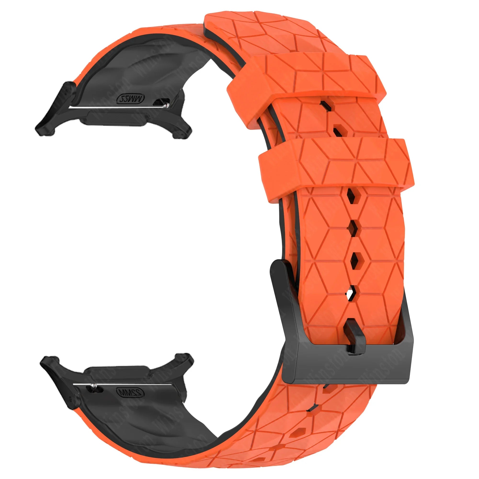 Sports Silicone Strap for Samsung Galaxy Watch 7 Ultra 47mm Soft Watchband Quick Fit Bracelet for Galaxy Watch 7 Ultra Wristband Qme Orange Black-B Galaxy Watch 7 Ultra