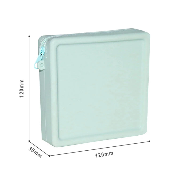 Silicone Organizer Cosmetic Bag Waterproof Smooth Zipper Earphone Holder Color Wallet Coin Purse Portable Pouch Qme L Blue