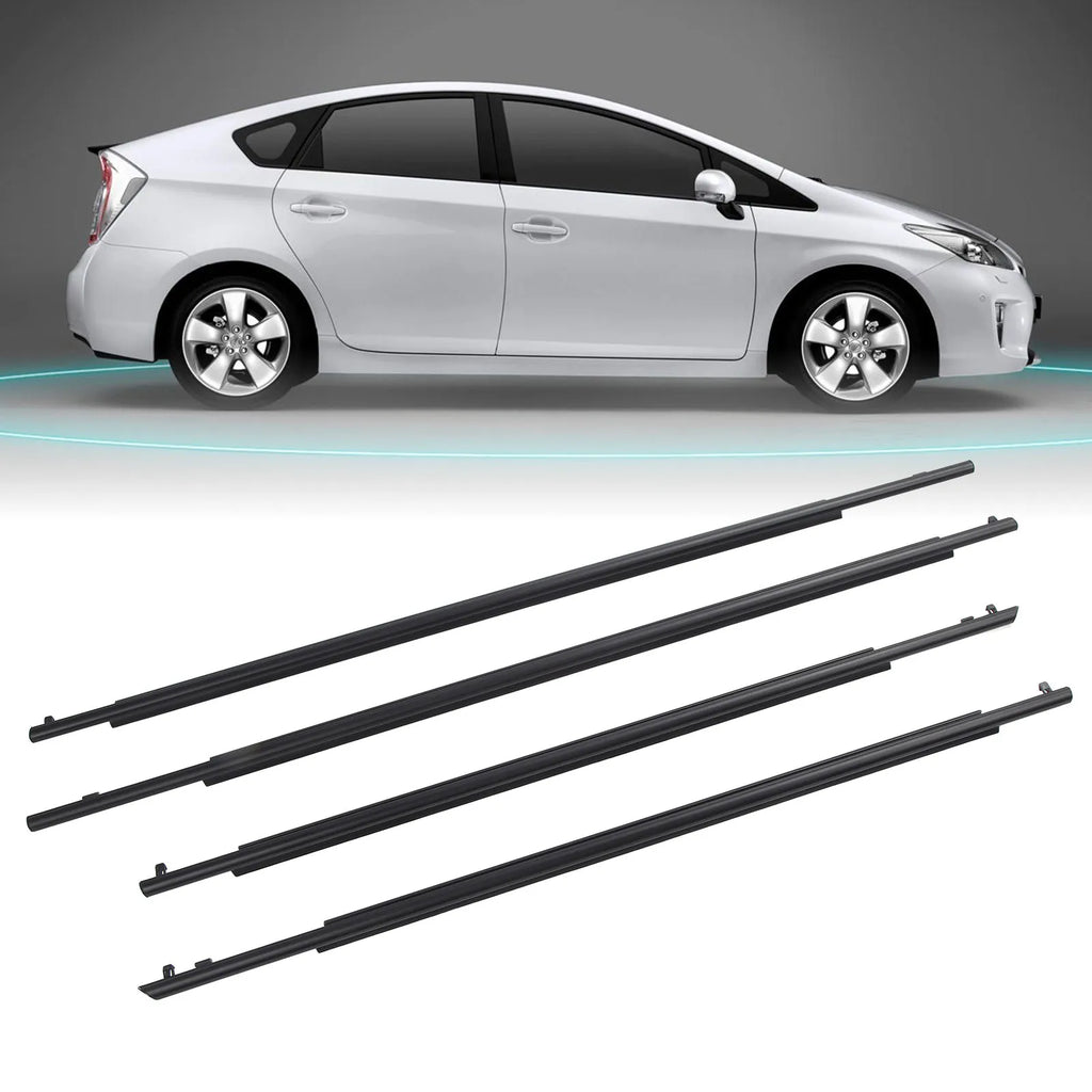 4 Pcs Door Belt Moulding Weatherstrips 75710‑47021 Outside Window Belt for 2010 to 2015 75740‑47021 75730‑47021 Qme
