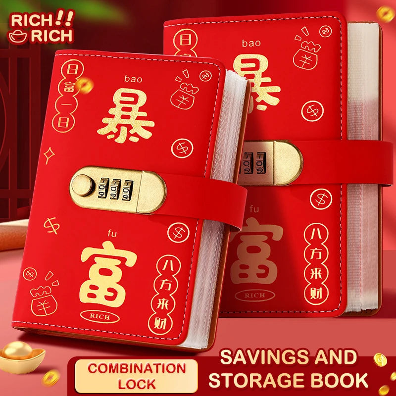200 Envelopes Money Saving Challenge Password Lock Save PU Collection Qme