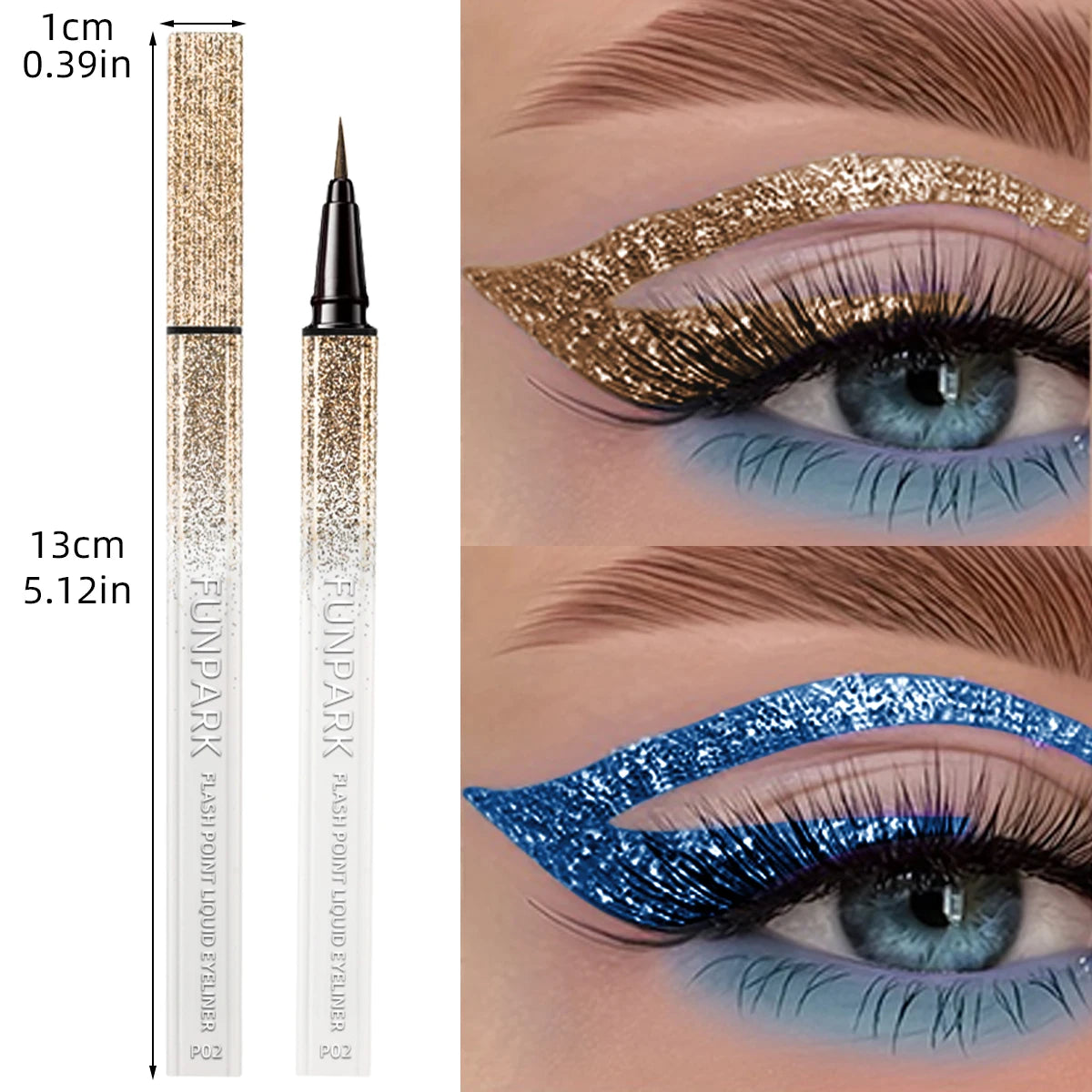 Glitter Liquid Eyeliner Pencil Waterproof Purple Pink Blue Eye Liner Qme