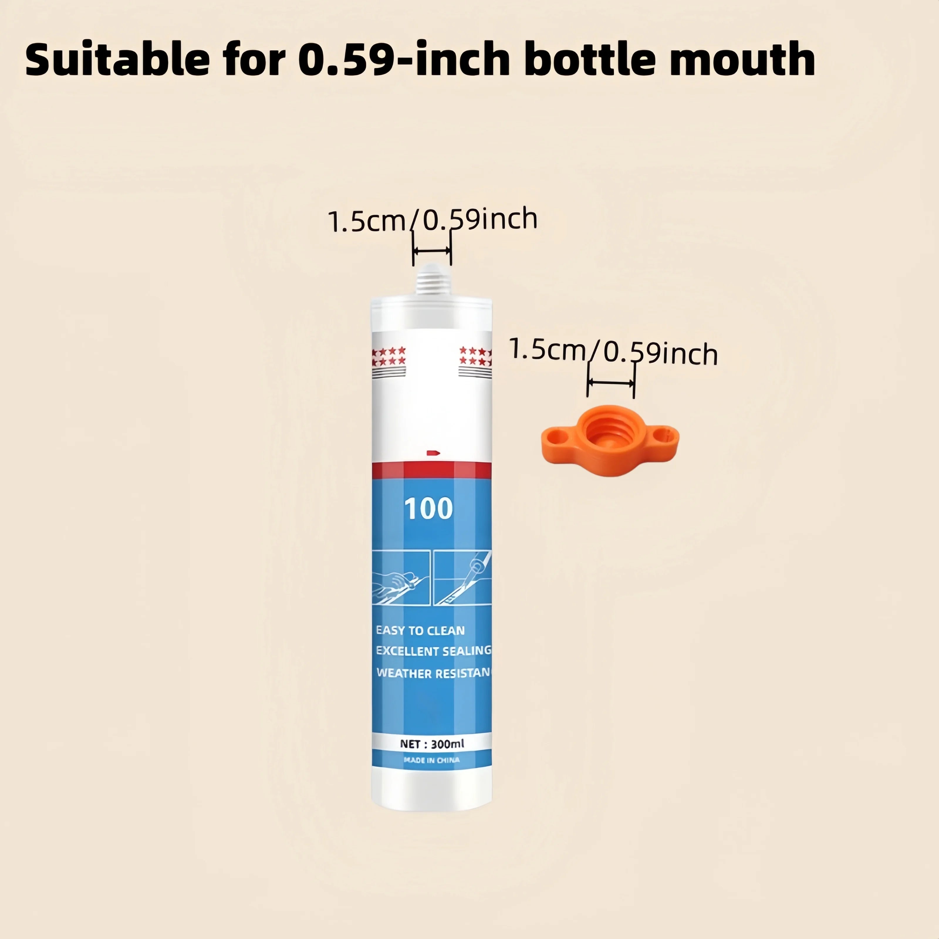 3-Piece glass glue sealing cover, durable plastic material, precise design, compact and portable, suitable for standard diameter Qme