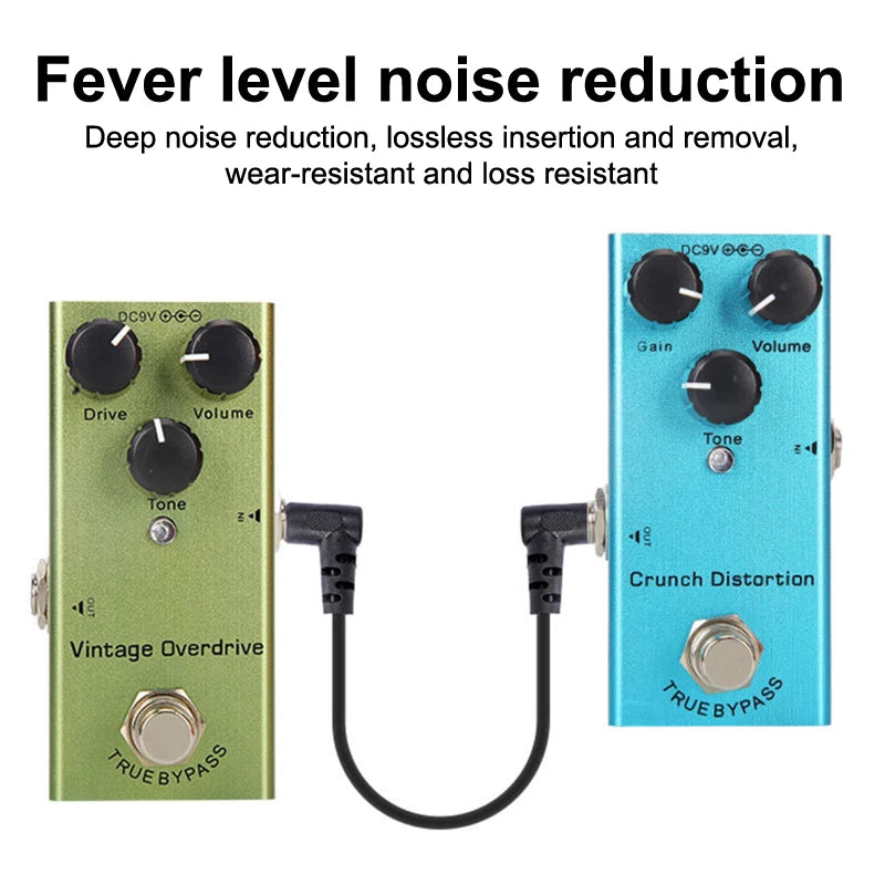 Guitar Effect Pedal Cable Angle Plug No Noise Shielded Pedals Musical Qme