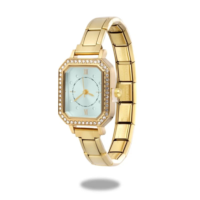 2026 Fashion Men Women's DIY 9mm Width Italian Elastic Charm Stainless Round Oval Square Watch Bracelet Bangle For Birthday Gift Qme Style 10