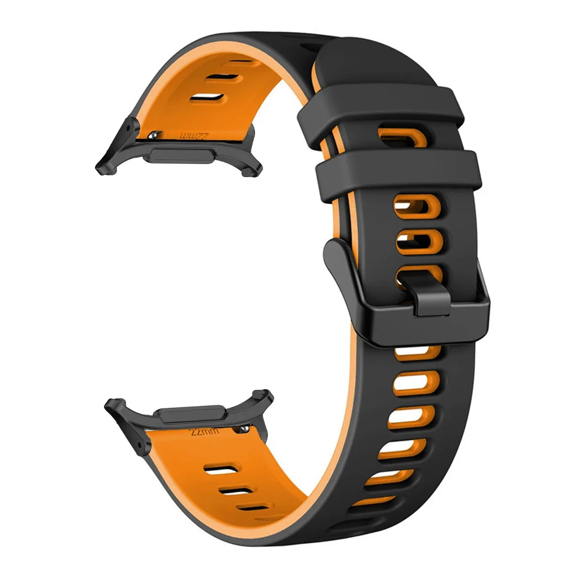 Silicone Strap for Samsung Galaxy Watch 7 Ultra 47mm No Gaps Sport Band Bracelet for Galaxy Watch Ultra 47mm Wristband Watchband Qme Black Orange Galaxy Watch 7 Ultra