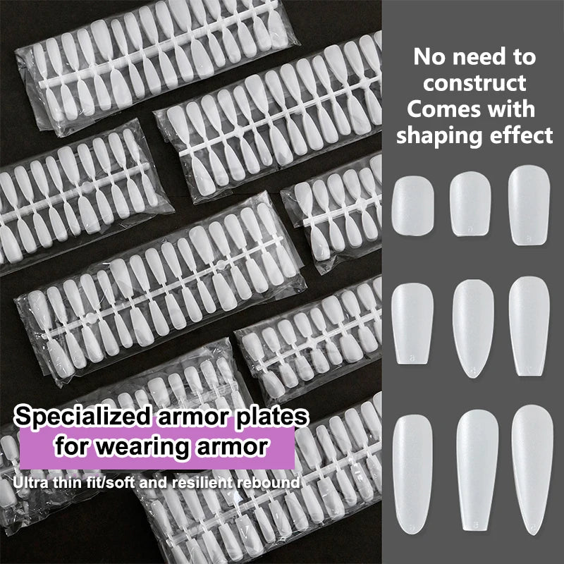 Bag Fake Nail Tips Matte Coverage Transparent False Nails Gel Qme