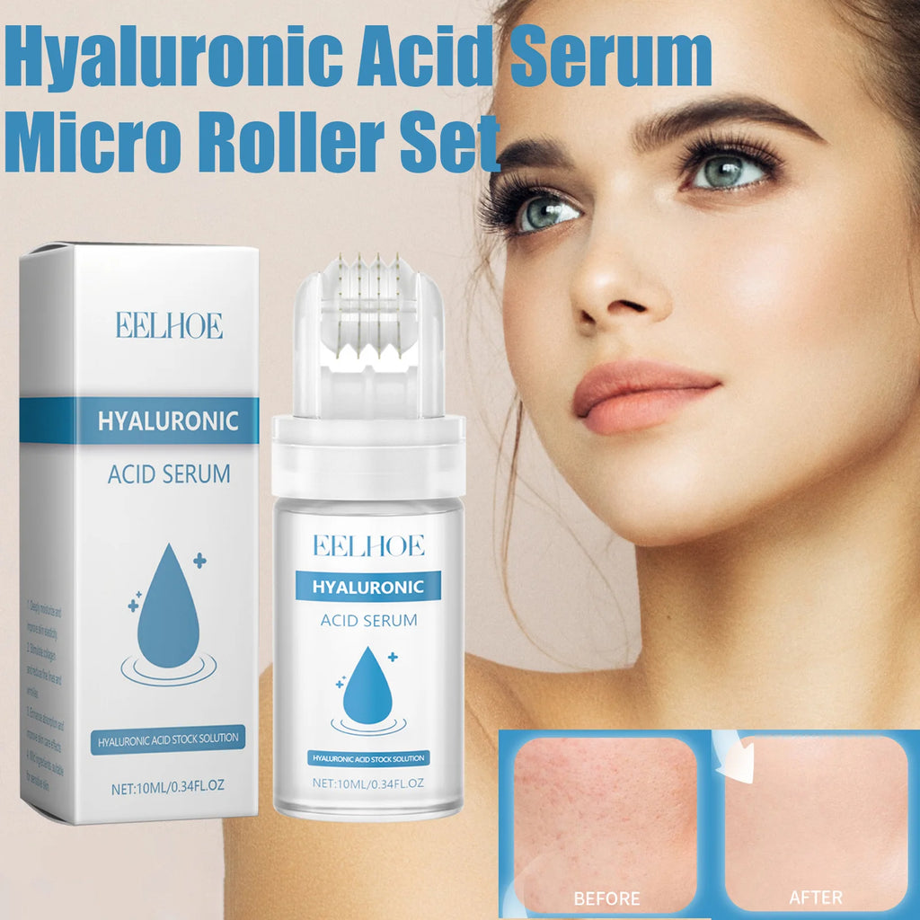 Hyaluronic Acid Serum Micro Roller 0.25mm Micro Needle Essence Hydrating Brightening Smooth Pore Refining Beauty Facial Skin Car Qme