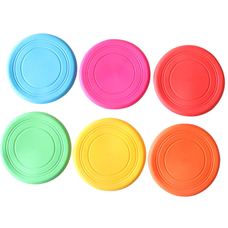A 6 Colors Silicone Flying Saucer Funny Dog Cat Toy Dog Game Flying Discs Resistant Chew Puppy Training Interactive Pet Supplies Qme