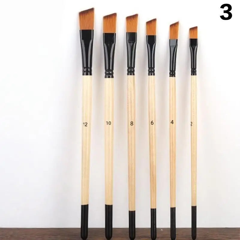 Professional Artist Paint Brush Nylon Bristles Watercolor Acrylic Oil Qme 3